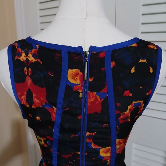 Kensie XS Sleeveless Fit & Flare Fully Lined Black Abstract Print Dress - Picture 5 of 16